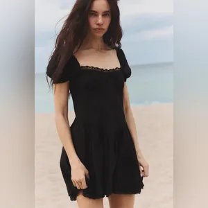 🔥Sale🔥 Nwt Zara Short Poplin Lace Dress Size Xs thumbnail 2