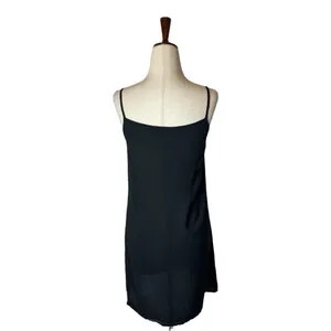 Comptoir Des Cotonniers Black Scoop Neck Mini Slip Dress Size 4‎ thumbnail 4
