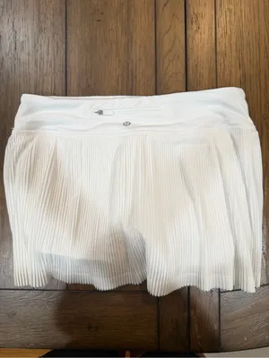 lululemon athletica White Pleated Mini Skirt Pace rival skirt thumbnail 2