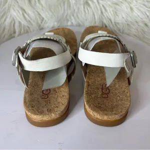 Ugg Ayden II Sandal White Leather Embossed Cork Insole Size 6.5 thumbnail 4
