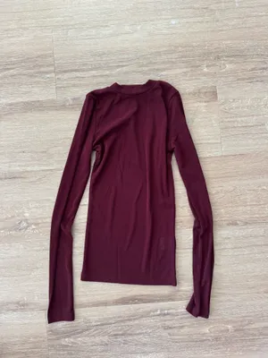 Revolve burgundy sheer long sleeve thumbnail 3
