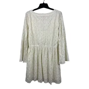 American Eagle Ivory Lace Dress L Lace Up Cottagecore Festival Mini thumbnail 4