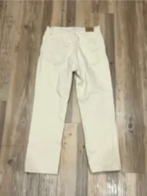 Abercrombie & Fitch ultrahigh-rise straight-leg ankle jeans in a cream 2/26 thumbnail 4