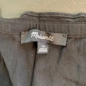 Madewell Women Black Sleeveless Smocked Waist Wide Leg Jumpsuit Size 12 Pockets thumbnail 3