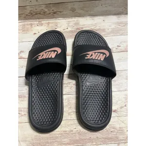 Nike Benassi JDI Slide Sandals Black Rose Gold Women's Size 9 Sandal Slip-On thumbnail 3