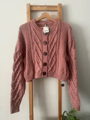 Free People Bonfire Cable Knit cardigan thumbnail 2