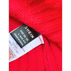 Womens Red Cropped Cardigan V-Neck‎ Button Front Long Sleeve Knit Sweater thumbnail 5