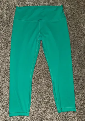 Lululemon Wunder Train High-Rise Crop Leggings Maldives Green Size 14 thumbnail 1