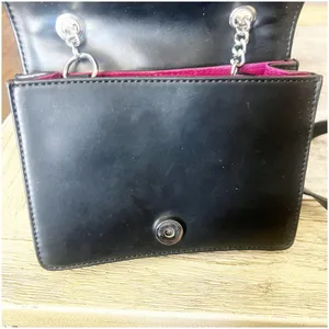 French Connection Quilted Square Shoulder Bag Chain Strap Sm Black Faux Leather thumbnail 6