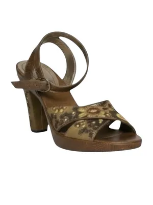 Kenneth Cole ❁ Afterflower Ankle Strap Embroidered Leather Heels ❁ Brown ❁ 9M ❁ thumbnail 3