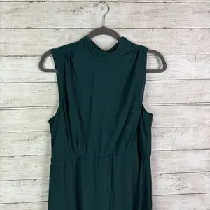 Lulus Classic Elegance Emerald Chiffon Sleeveless Mock Neck Maxi Dress Size XL thumbnail 5