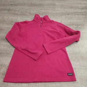 Patagonia Pink Fuzzy Sherpa Half Zip Pullover Sweater Size Medium thumbnail 1