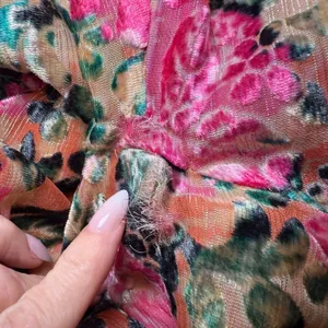 HEMANT‎ & NANDITA One Shoulder Floral Metallic Ruffle Mini Dress XL FLAWED thumbnail 14