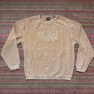 Charles River Apparel THANKFUL BROWN RIBBED PULLOVER SWEATSHIRT thumbnail 1
