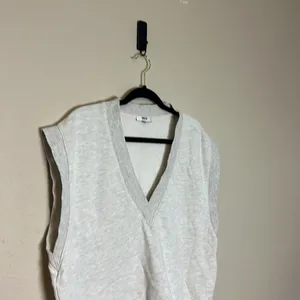 AGOLDE Shaw V-Neck Vest‎ Oversized In Oatmeal Size XS thumbnail 4