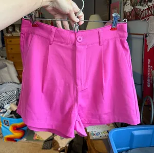 Pink Lily Hot Pink High Waist Tailored Shorts thumbnail 1