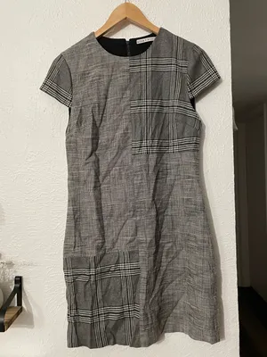 Alice + Olivia Coley Plaid Patchwork Short-Sleeve Shift Dress Size 6 thumbnail 2