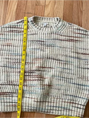 American Eagle Neutral Knit Sweater Small Granola Earthy Minimalist Cozy Outdoor thumbnail 6