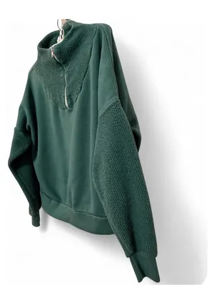 PerfectWhiteTee Women’s The Tyra 1/4 Zip Pullover Cotton Sweater Size Small thumbnail 9