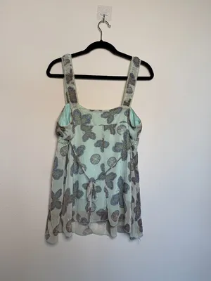 Vintage Y2K Sheer Butterfly Print Flowy Tank Top thumbnail 3