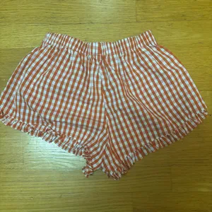 Loucia Orange Georgia Gingham Preppy Coastal Fisherman Ruffle Hem Boxer Shorts S thumbnail 6