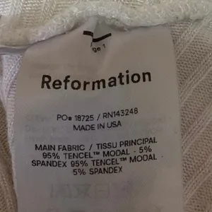 Reformation Minnie Ivory V-Neck Wrapped Knit Long Sleeve Ribbed Sweater Top XS thumbnail 7