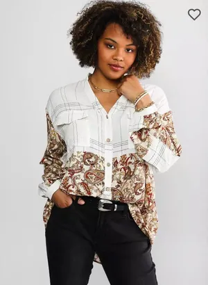 Gimmicks Paisley Pieced Button Down thumbnail 1