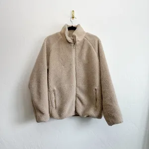 Brandy Melville |‎ John Galt Willow Full-Zip Sherpa Teddy Jacket in Tan thumbnail 2
