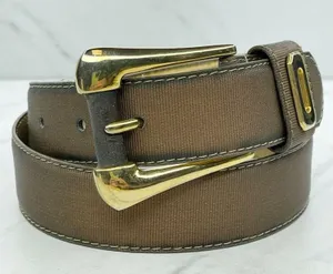 Vintage Ritz Bronze Faux Leather Belt Gold Hardware Small (S) ✨ thumbnail 1