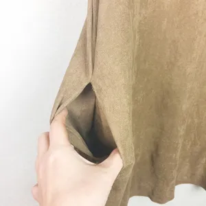 • MITTOSHOP • Brown Faux Suede Dress w/Pockets thumbnail 4