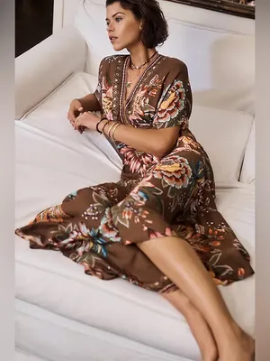 Farm Rio for Anthro Valentina Maxi Floral Dress M thumbnail 3