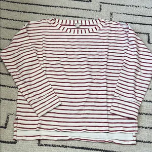 J. Crew Red and White Striped Long Sleeve Top thumbnail 1
