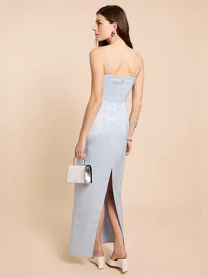 NWT Few Moda Kourt Calla Dress size 4 Maxi Midi blue floral baby blue Tibi thumbnail 2