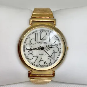 Vintage Unitron women’s watch gold tone quartz analog 40mm mop dial running thumbnail 1
