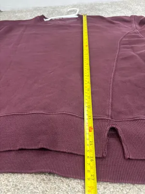 aerie Washed Burgundy Crewneck Sweatshirt oversized small boho Crewneck thumbnail 2
