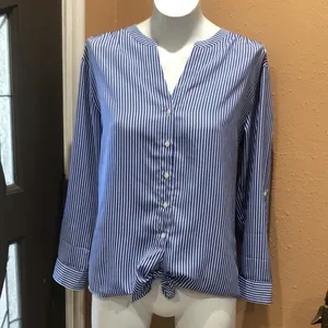 Ann Taylor striped button up blouse thumbnail 2