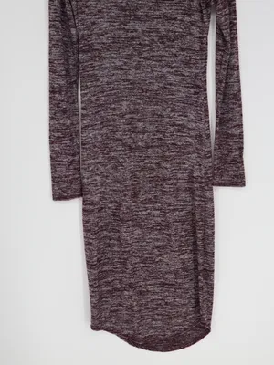 Wilfred Free Aritzia Dress Medoum Burgundy Marled Long Sleeve Scoop Neck Stretch thumbnail 5