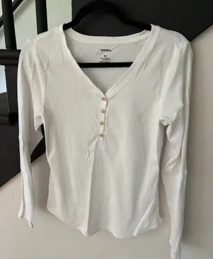 Ribbed long sleeve tee shirt thumbnail 1