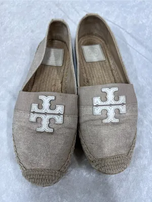 Tory Burch Beige Espadrille Flats w/Signature Logo 7.5 thumbnail 3