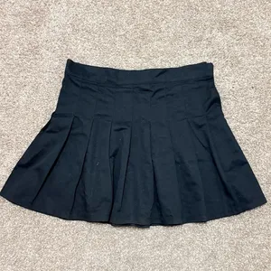 Mamba Jeans Black Pleated Mini Skirt Size L Juniors Zipper Repair Needed thumbnail 3