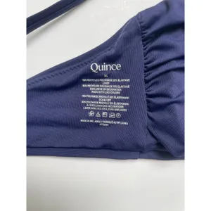Quince Italian V-Neck Bikini Swim Top Deep Navy Blue Size XL NEW thumbnail 7