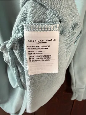 American Eagle Light Blue Tunic Sweatshirt Medium thumbnail 2