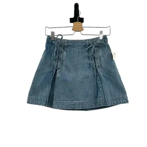 Free People Denim Lace Up Skirt Light Denim Size 2‎ thumbnail 3