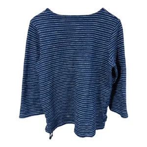 Madewell Striped Side-Lace Deep Navy and White Long sleeve Top thumbnail 9