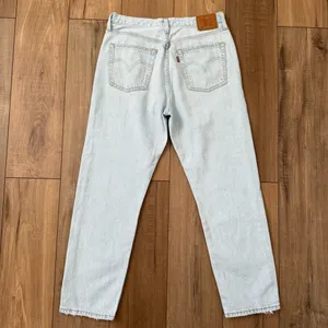 Levis 501 light wash denim straight jeans thumbnail 2