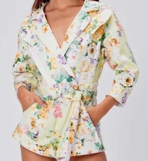 For Love & Lemons Chamomile Denim Romper Size Large thumbnail 1