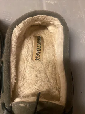Minnetonka Moccasin Slippers Shoes Cally Size 7.5 Brown Suede Fur Inside 4015 H thumbnail 5