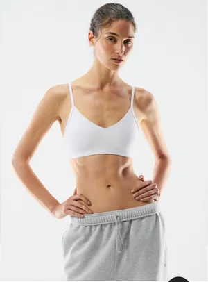 Aritzia Golden BUTTER Hold Tight Bra Top Bright White Size M thumbnail 1
