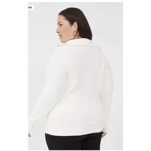 Lane Bryant Half-Zip Mock-Neck Ribbed Sweater NEW Size 14/16 Ivory pullover thumbnail 2