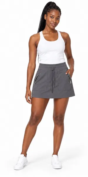 Athleta Trekkie Hiking Skort Gray Blue Built-In Shorts Women’s Size 4 thumbnail 1